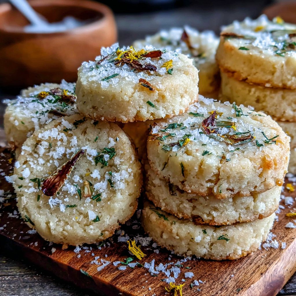 Lemon Dandelion Shortbread Cookies