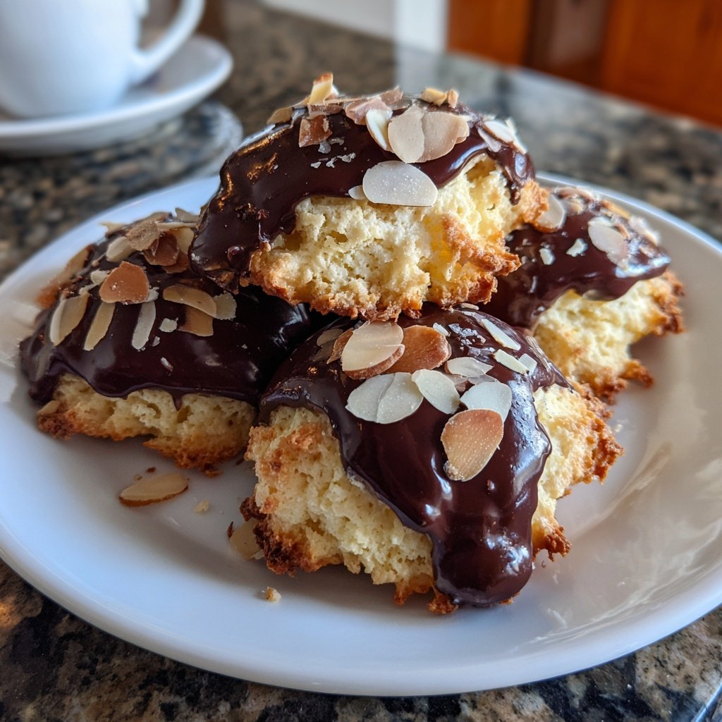 Chocolate-Dipped Almond Clouds