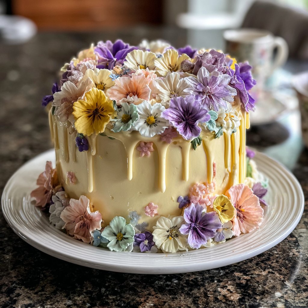 Floral Eighteen Birthday Cake