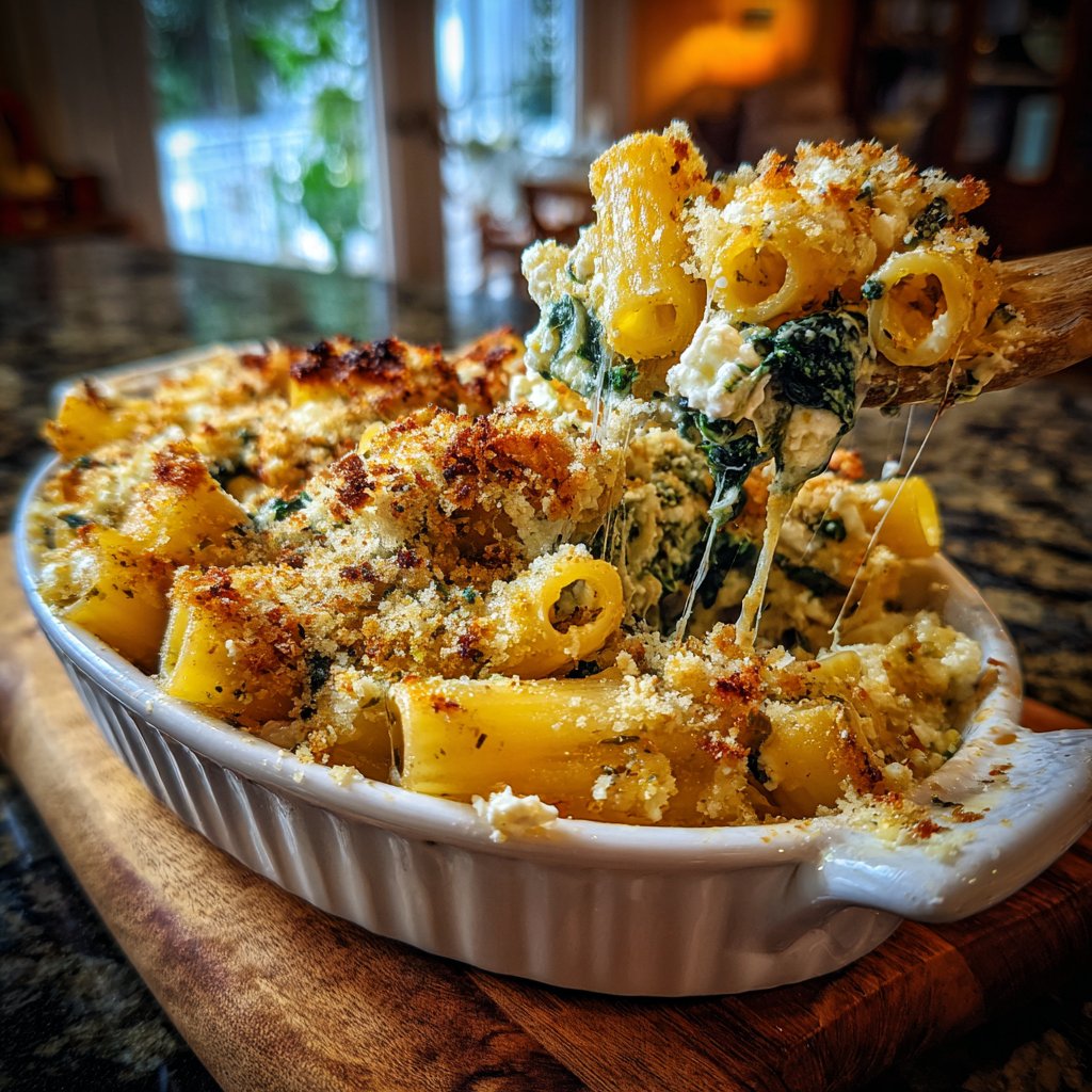 Spinach and Feta Pasta Bake