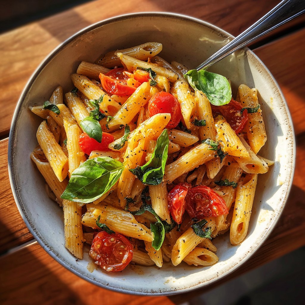 Easy Tomato Basil Penne